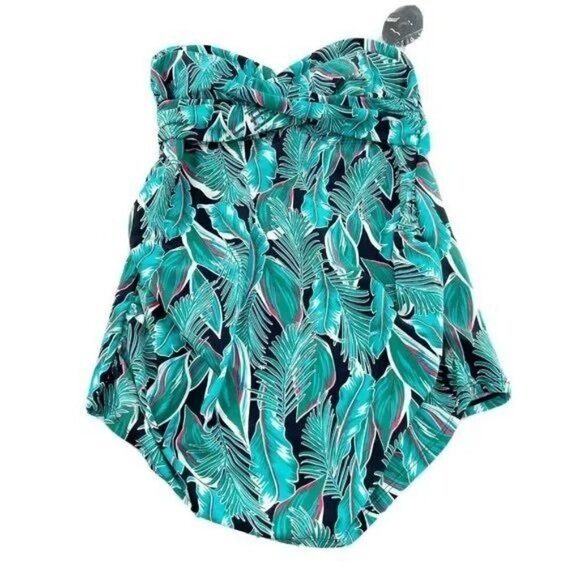 Ingrid & Isabel Floral Print Tropical Bandeau Tankini Top Women's Maternity - Picture 1 of 3